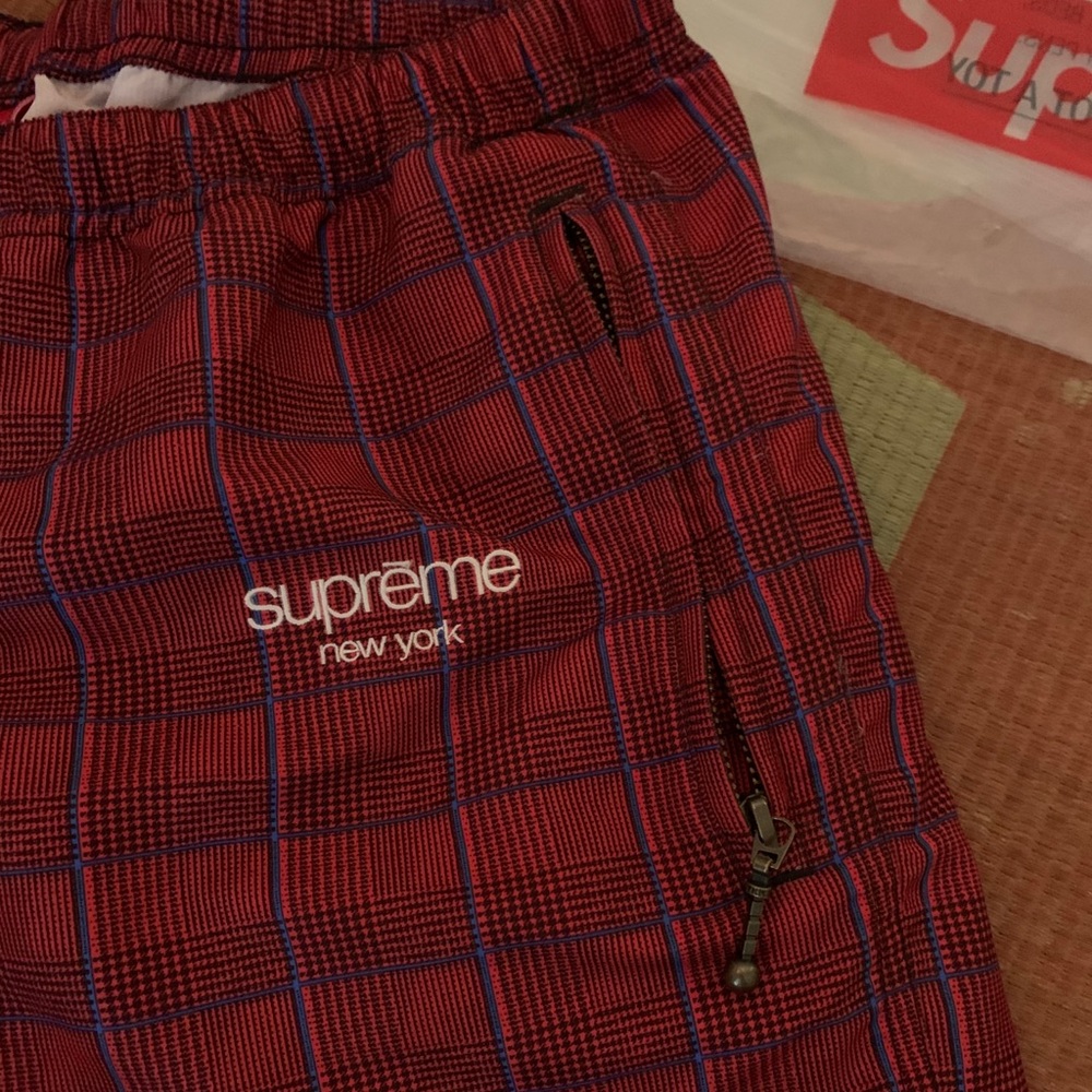 Supreme Red Plaid Track Pants 2020